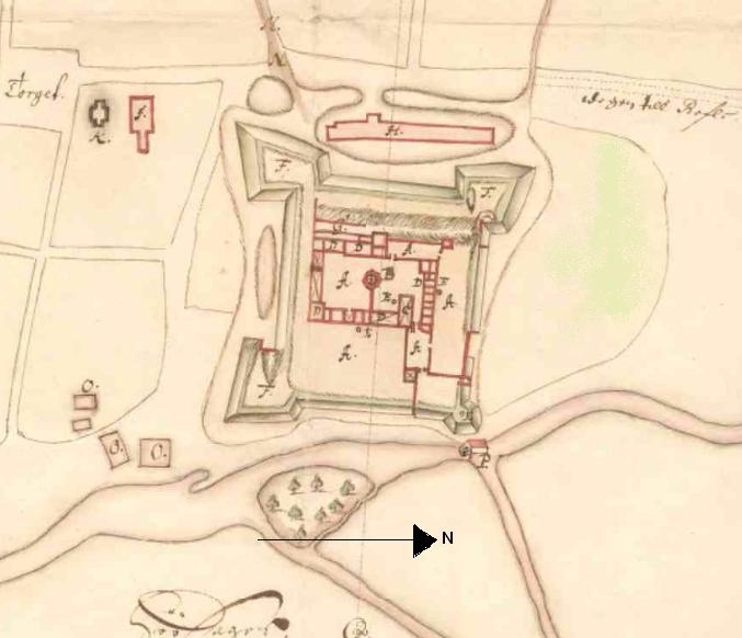 Фрагмент плана бастионов Пайде 1683 
